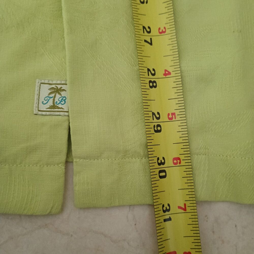 Tommy Bahama Silk Camp Shirt Mens Sz M Lime Green Hawaiian Floral  Print Aloha - Picture 6 of 9